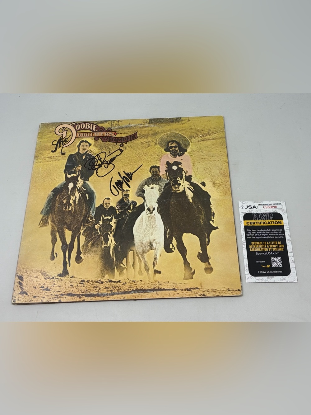 The Doobie Brothers signed Stampede Album JSA COA
